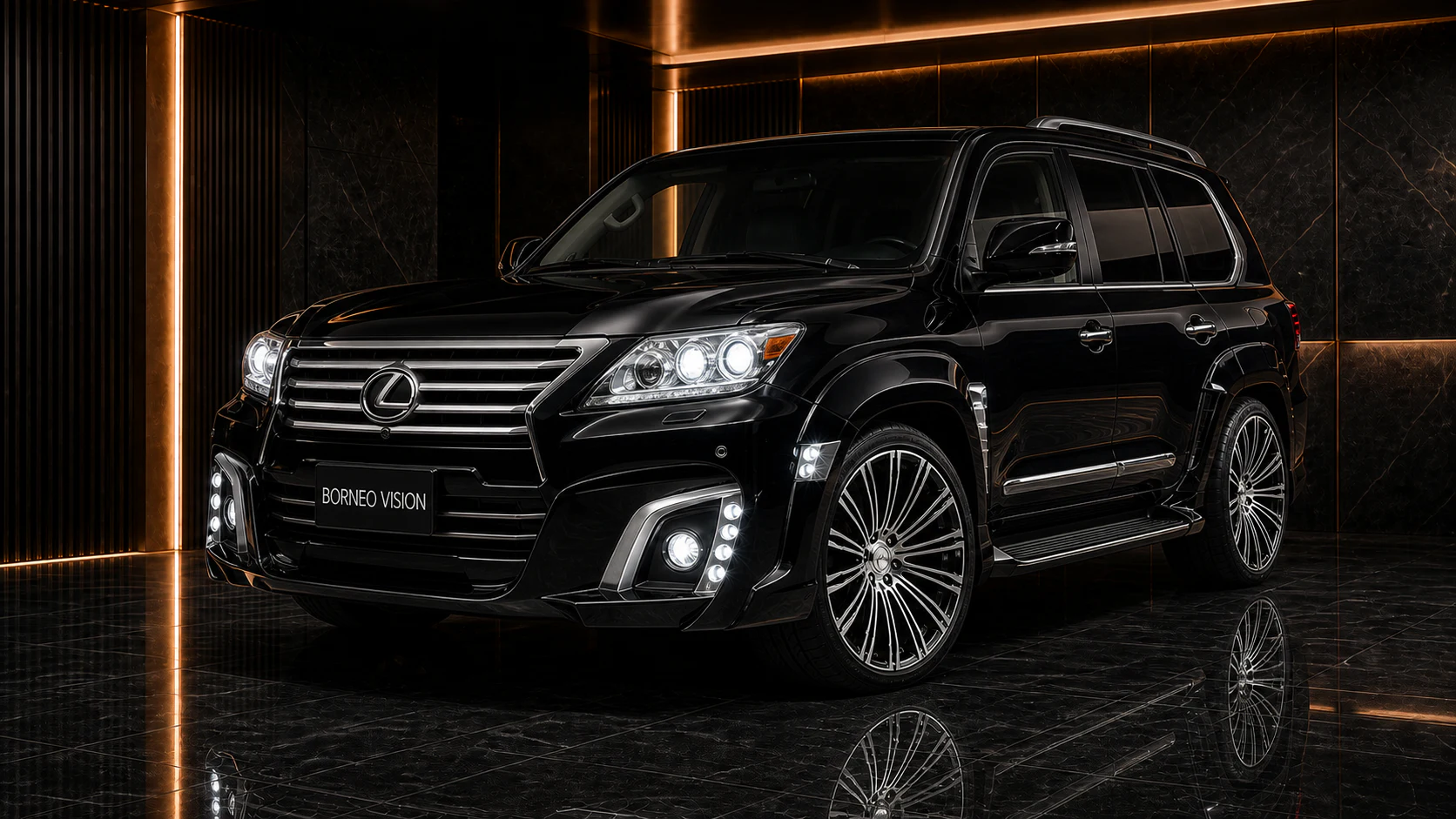 Obsidian Black 2012–2015 Lexus LX570 BV Sport Aero Black Edition front concept visual
