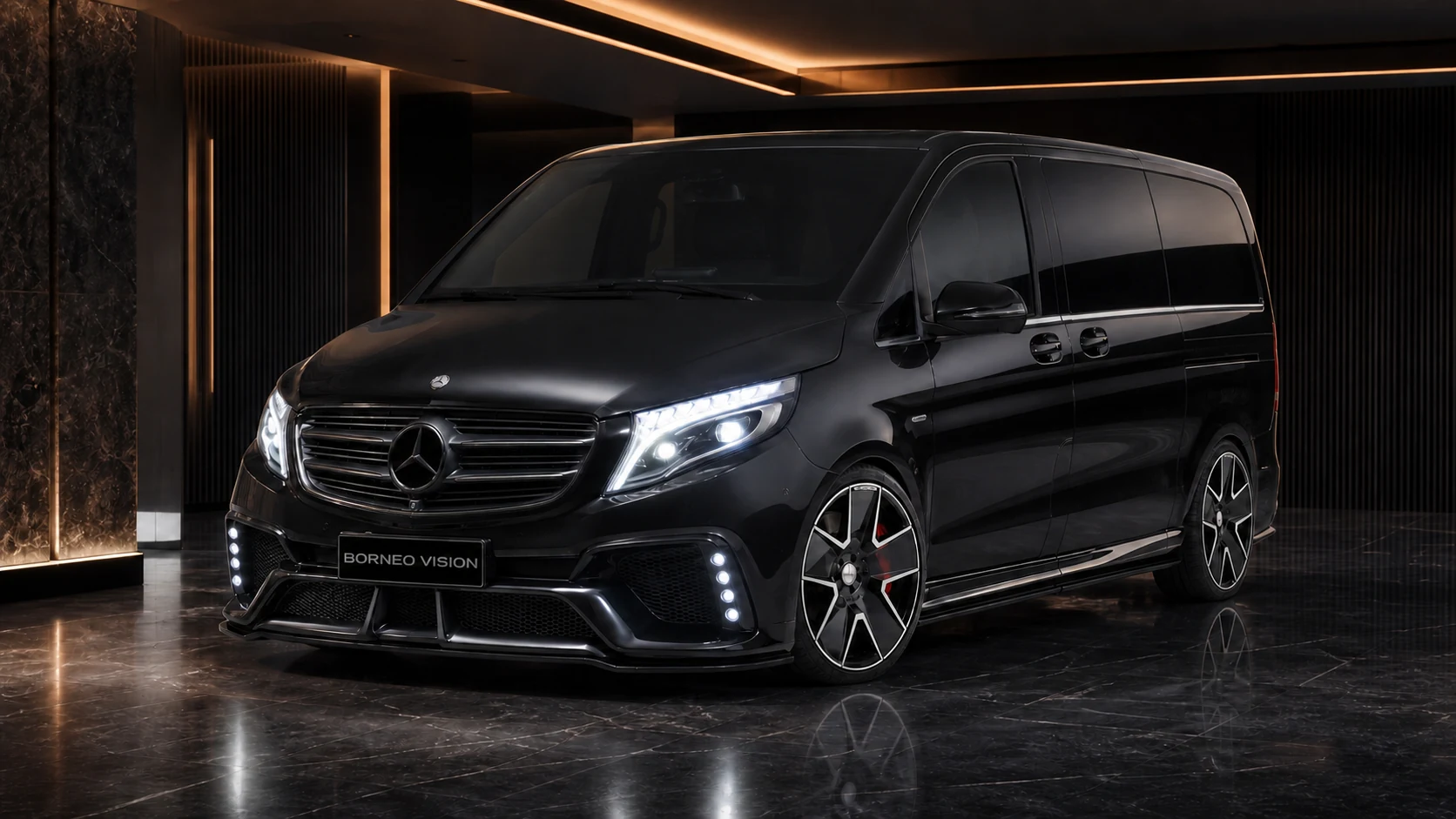 Sport Aero Black Edition — Mercedes-Benz V-Class W447 Long (2015–2019) — front three-quarter
