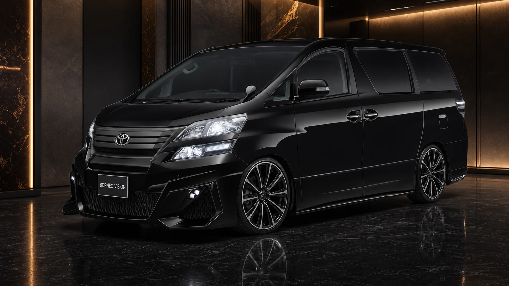 Sport Aero Black Edition Combination — Toyota Vellfire 20 Facelift (2011–2015) — front three-quarter