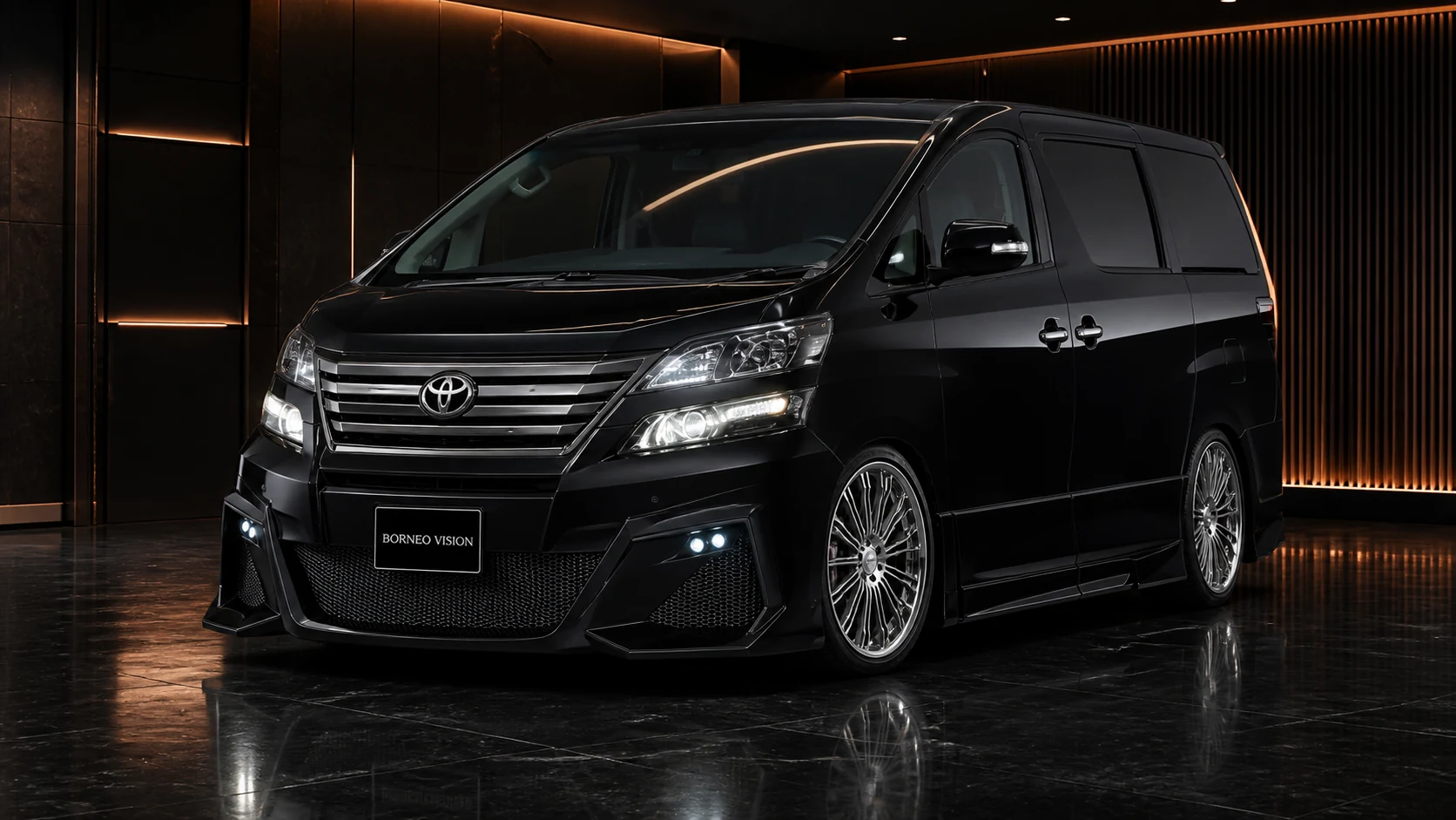 Sport Aero Black Edition — Toyota Vellfire 20 Facelift (2011–2015) — front three-quarter