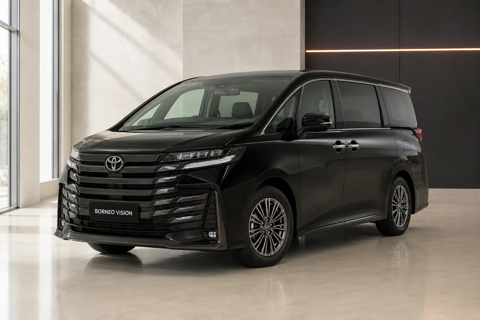 Toyota Vellfire 40 Series factory-state generated reference in deep black metallic